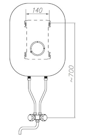 Vitotherm Over sink water heater 10l with tap